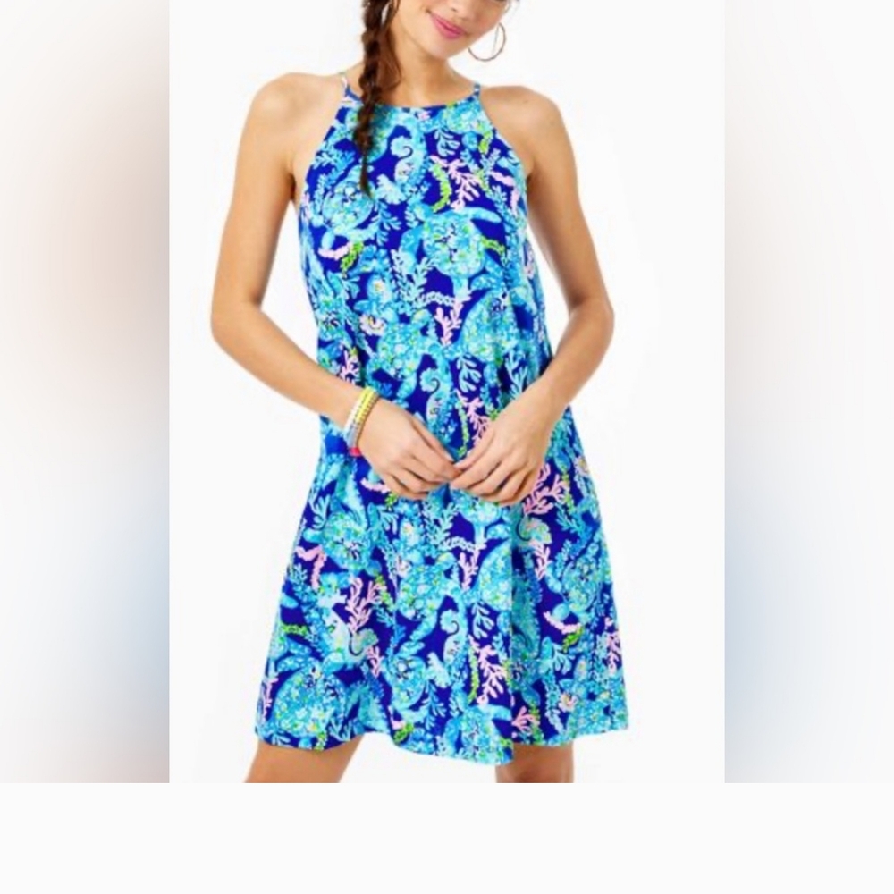 Lilly Pulitzer Blue Halter Sundress Mini